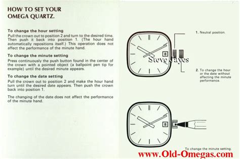 omega watch setting instructions